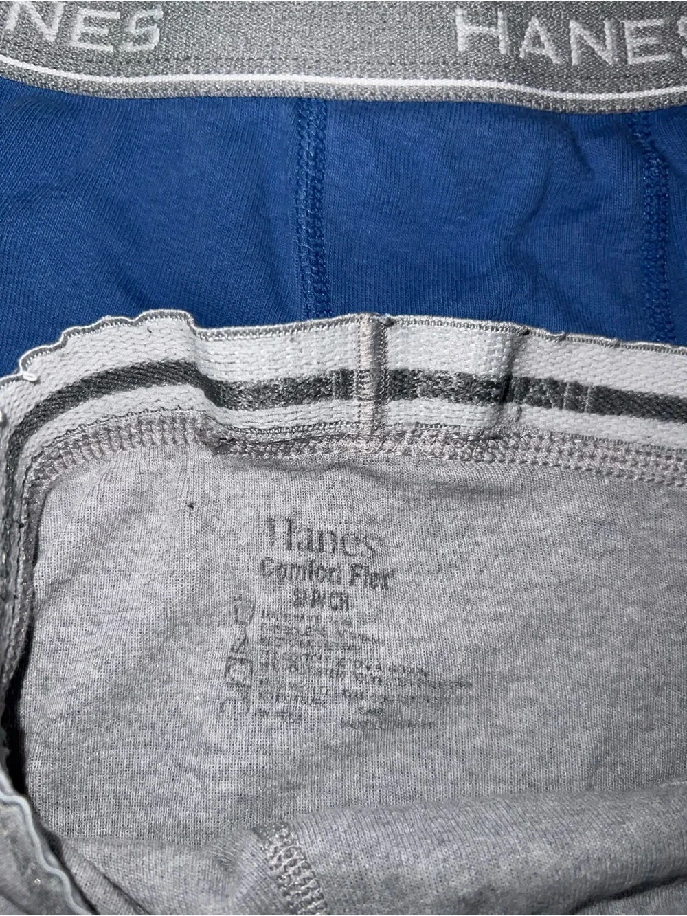Hanes Men's 2 Boxer Briefs - Blue & Light Gray